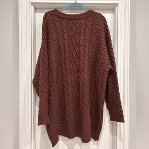 Natural Life Cozy Brown Cable Knit Sweater